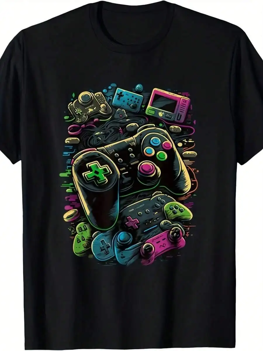 Retro Gaming Icons - تي شيرت رجالي ووحدي بتصميم وحدة