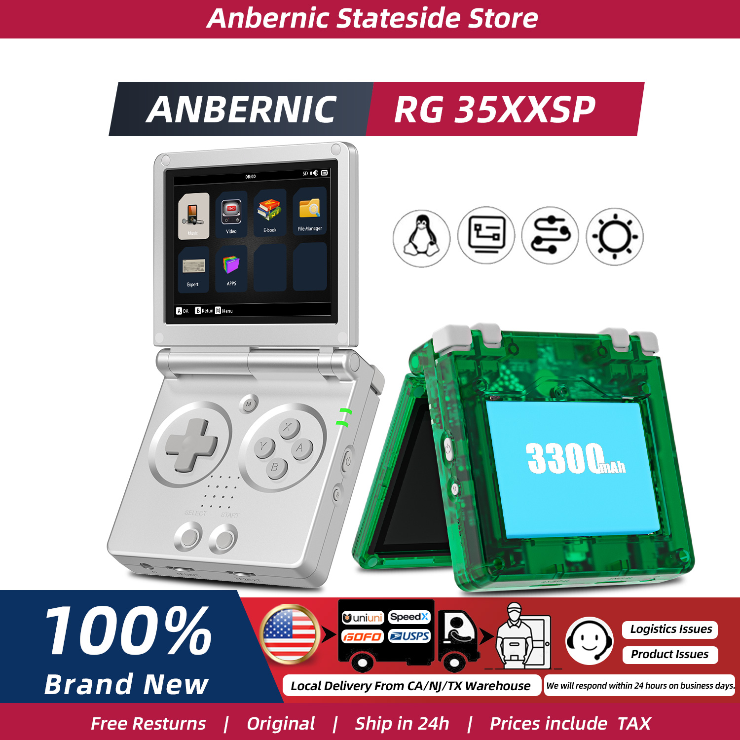 Retro Gaming Years - جهاز ألعاب ريترو ANBERNIC RG35XXSP بشاشة
