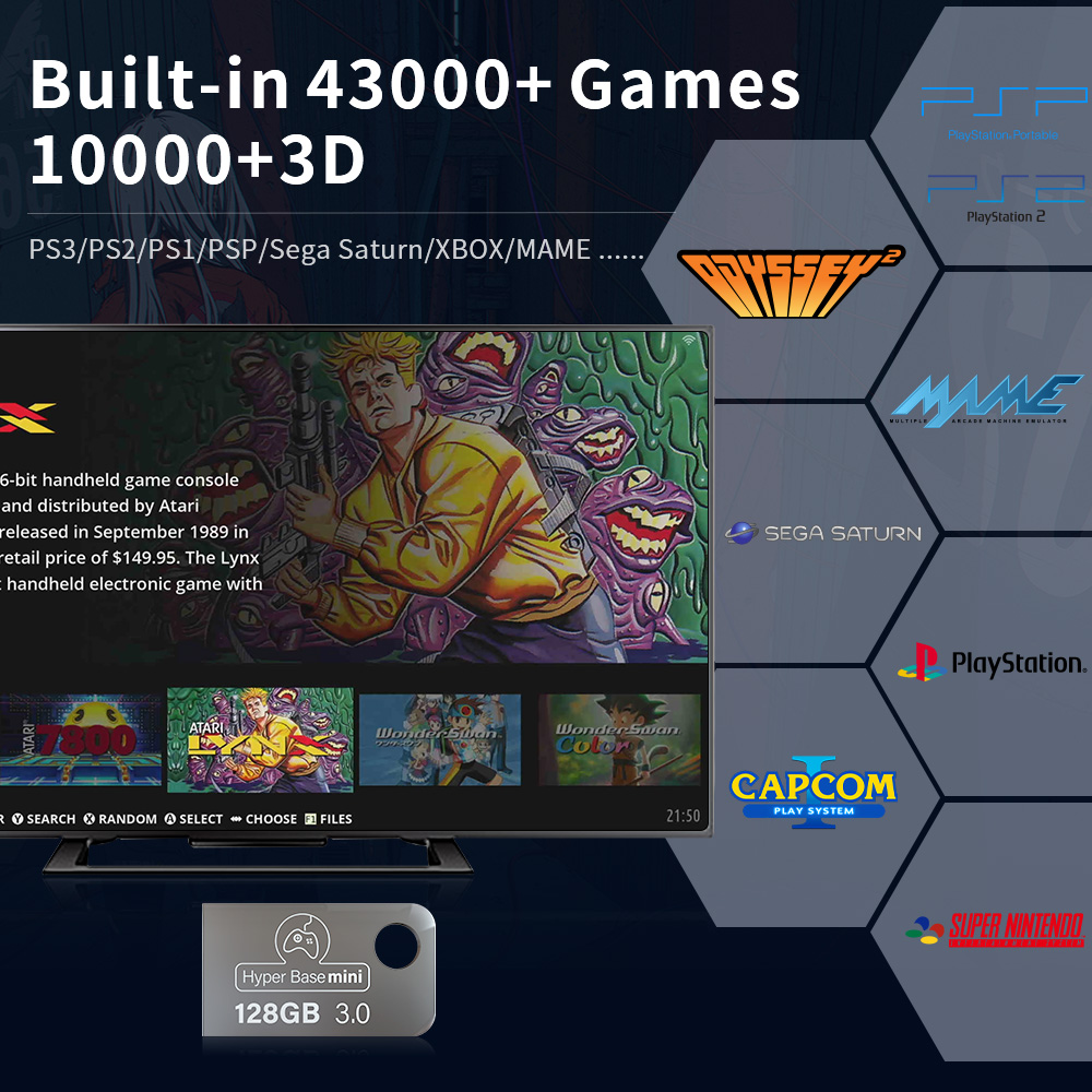Retro Gaming Emulator Pc - محرك أقراص فلاش USB صغير محمول