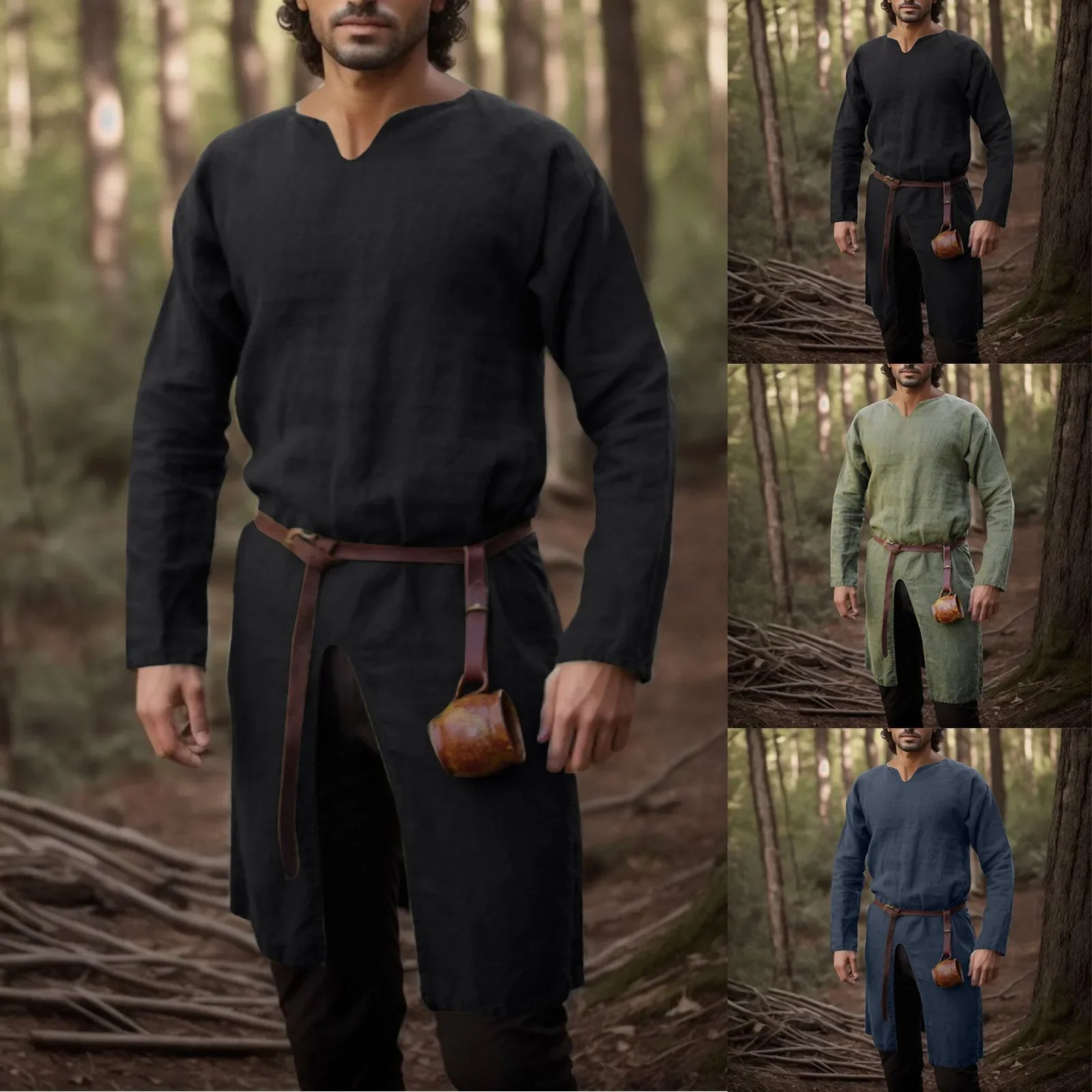 Retro Gaming Jacket - قميص رجالي طويل بتصميم القرون الوسطى