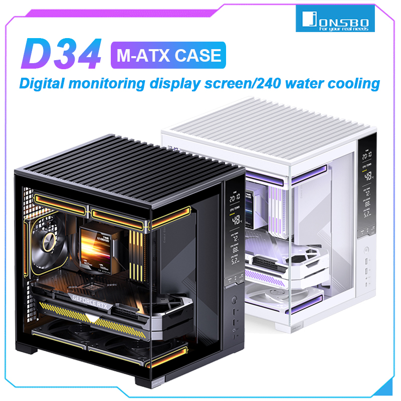 Retro Gaming Pc Case - علبة كمبيوتر JONSBO D34 M-ATX مع