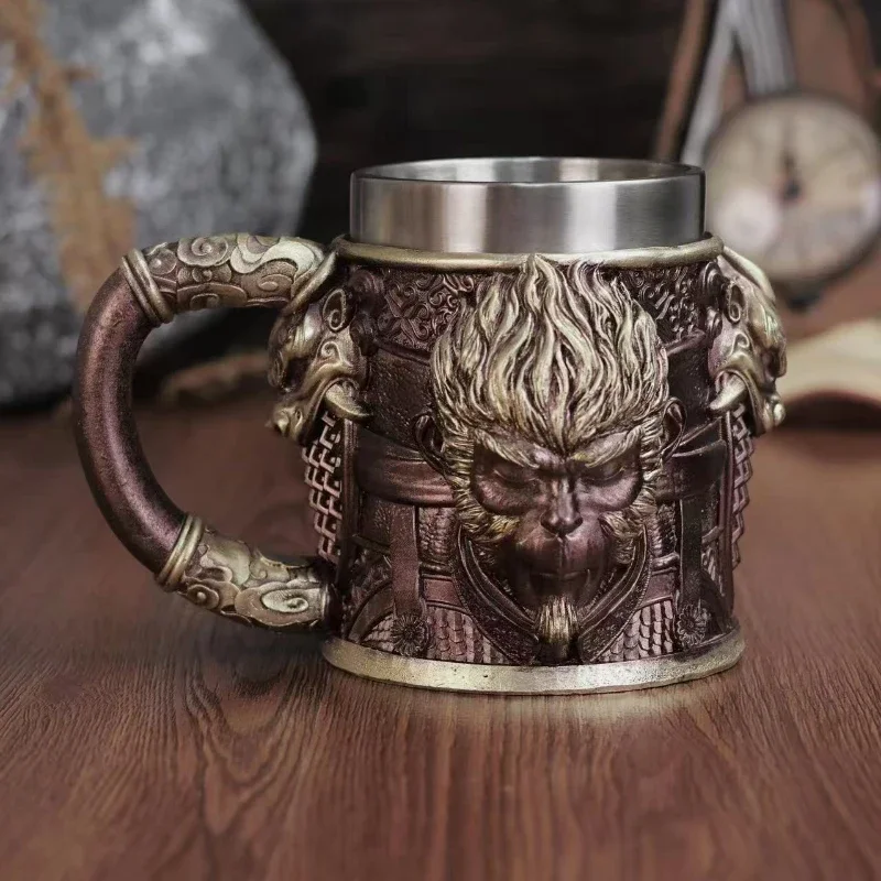 Retro Gaming Gifts For Men - كوب بيرة راتنجي بتصميم Black Myth