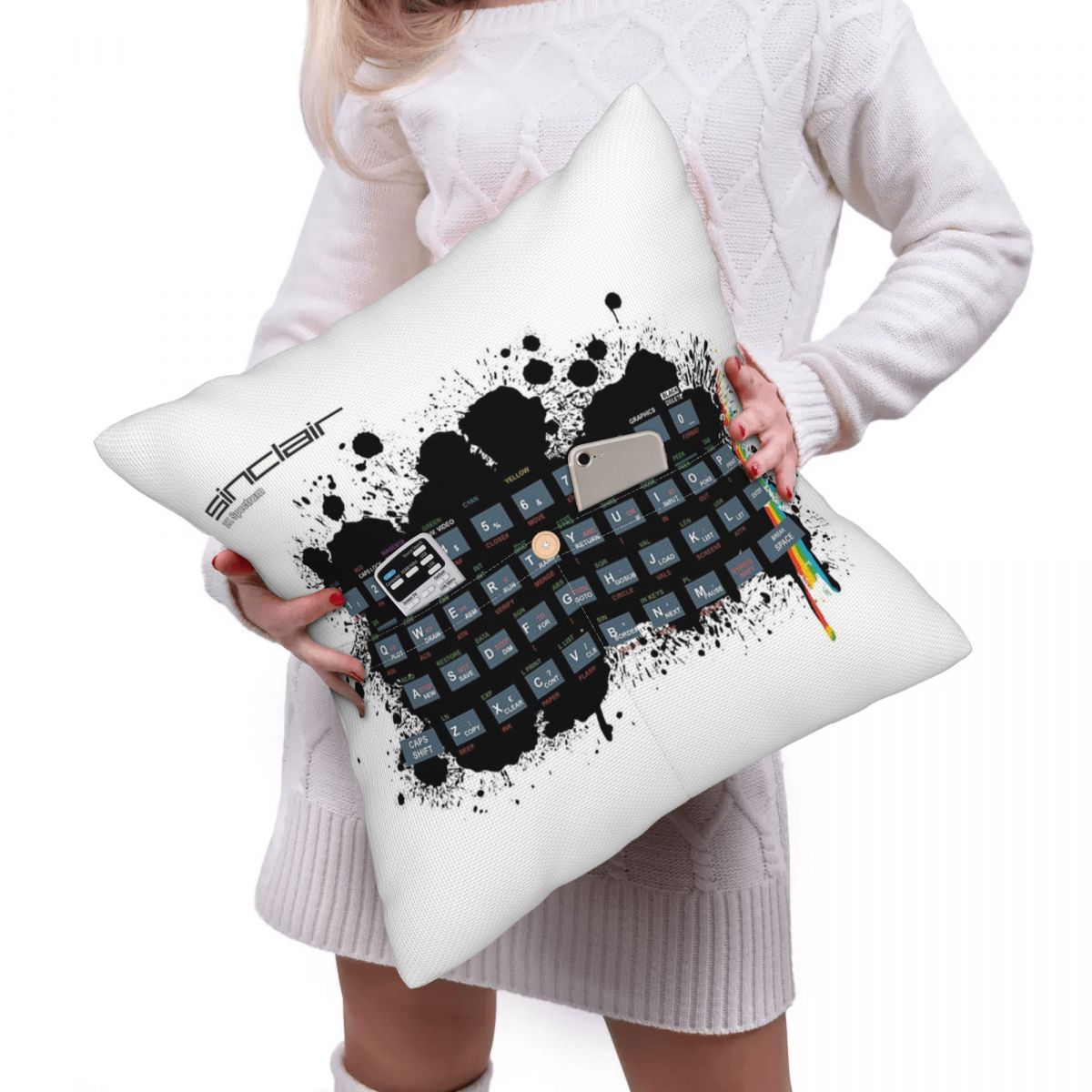 Retro Gaming Zx Spectrum - غطاء وسادة من الكتان بتصميم ريترو
