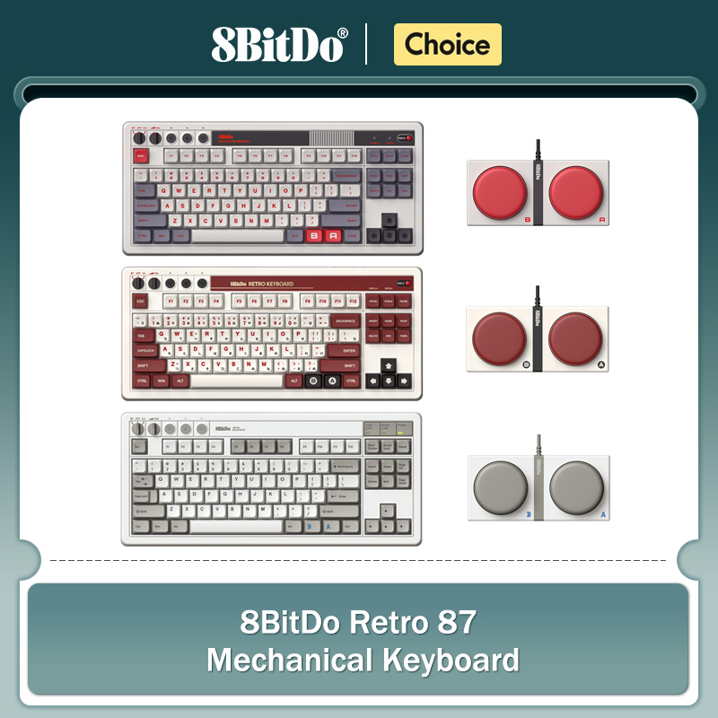 Retro Gaming Windows - لوحة مفاتيح ميكانيكية 8Bitdo Retro، بلوتوث/2.4G/USB-C