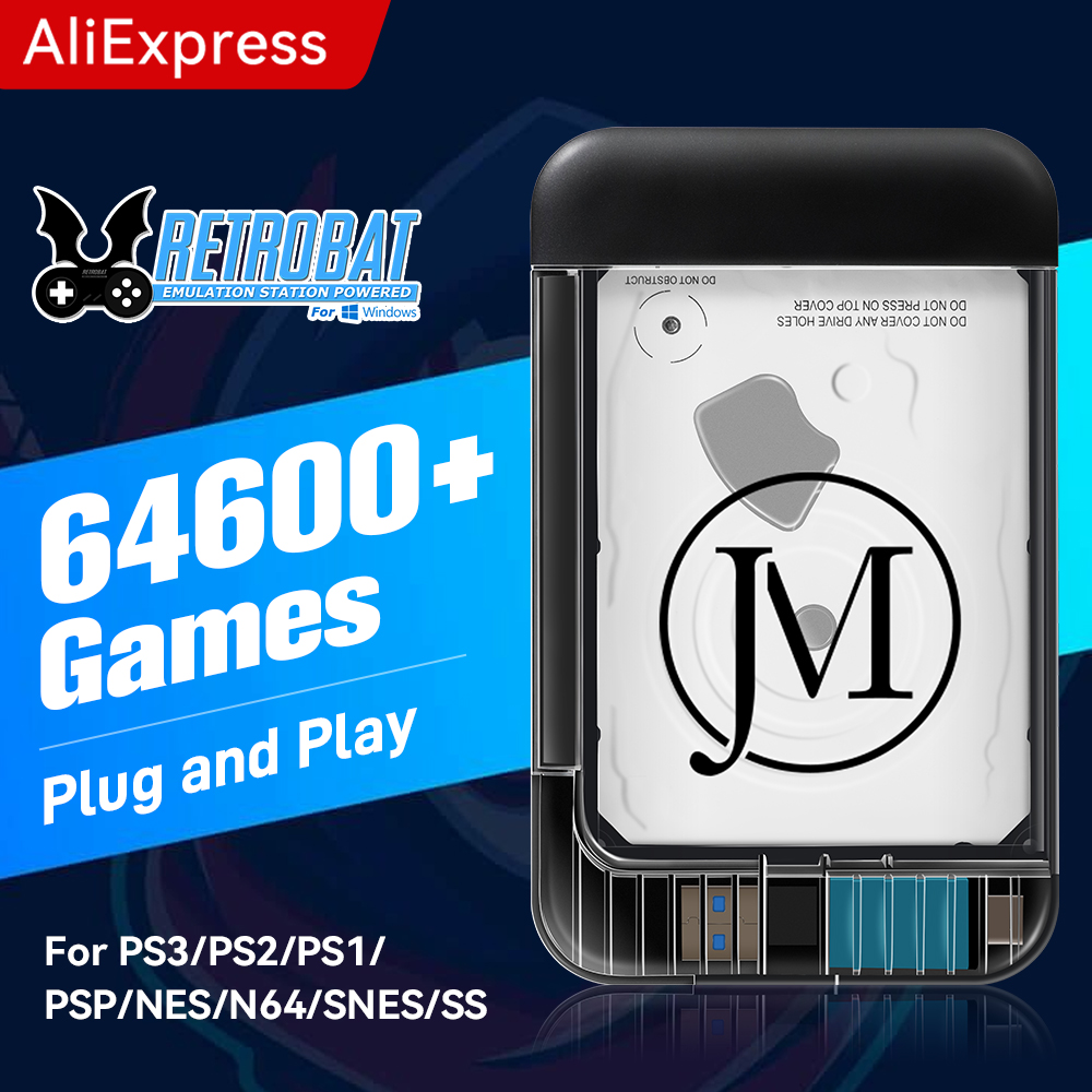 Retro Gaming Emulator Pc - محرك الأقراص الصلبة للألعاب Retrobat 500GB