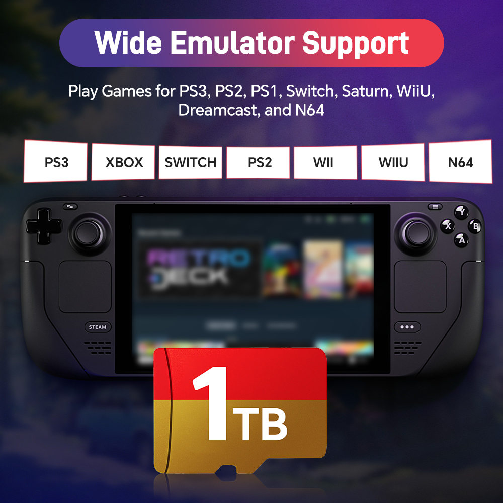 بطاقة Steam Deck Micro SD بطاق - مراجعة Retro Gaming Emulator Pc وسعره