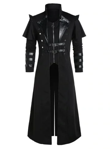 Vintage الرجال القوطية Steampu - مراجعة Retro Gaming Jacket وسعره